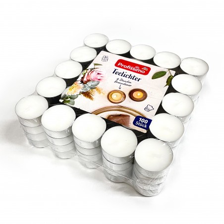 Profissimo Candele tealight con custodia di alluminio, 100 pz Acquisti  online sempre convenienti